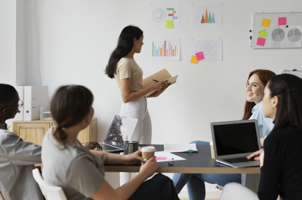 people-practicing-social-integration-workspace